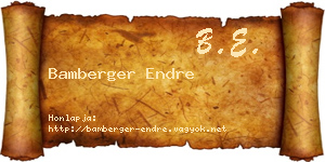 Bamberger Endre névjegykártya