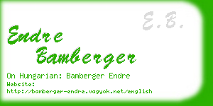 endre bamberger business card